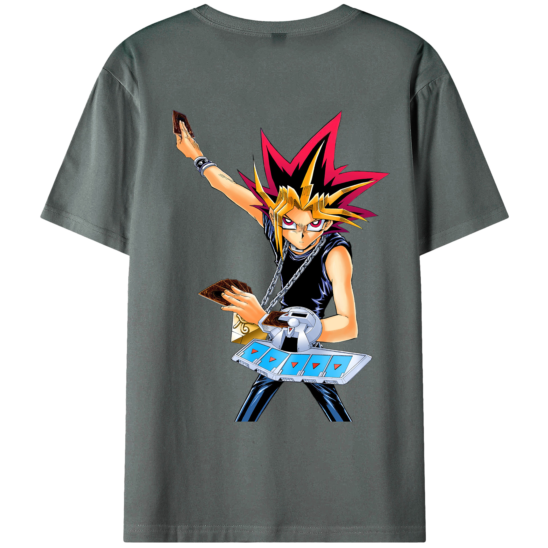 （画像用） 遊☆戯☆王 Yu-Gi-Oh! 綿100％ メンズ半袖Tシャツ（バックプリント） 通気性